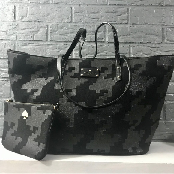 kate spade Handbags - Kate Spade Glitter Houndstooth Bag